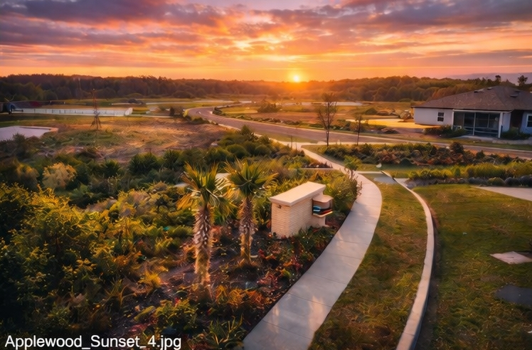 Applewood Aerial Sunset — AeroLakeland drone photography