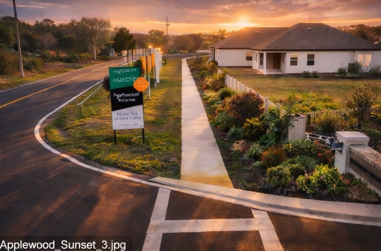 Applewood Community Dusk — AeroLakeland drone photography